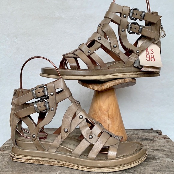 A.S.98 AS98 Payne NEW Gladiator Strappy Ankle Buckle Zip Wedge Platform Sandals - Picture 10 of 13